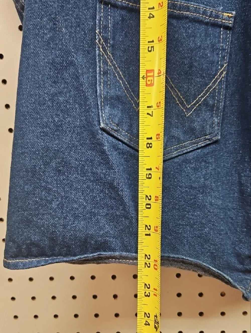 Wrangler Dark Blue Denim Vest with Patch Pockets Mens XL